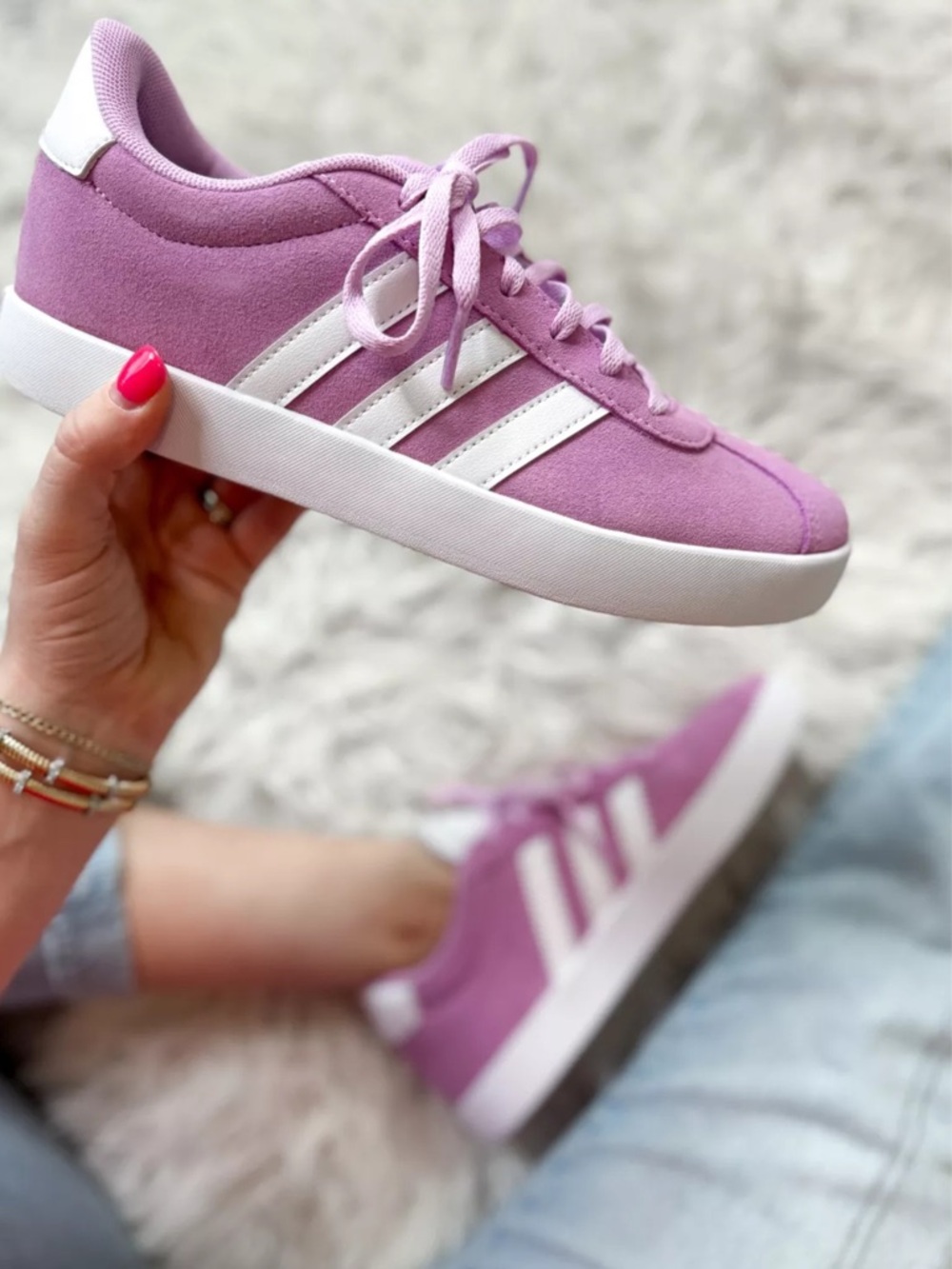 Adidas Kids VL Court 3.0 Sneakers Bliss Lilac Streetwear Casual Loungewear